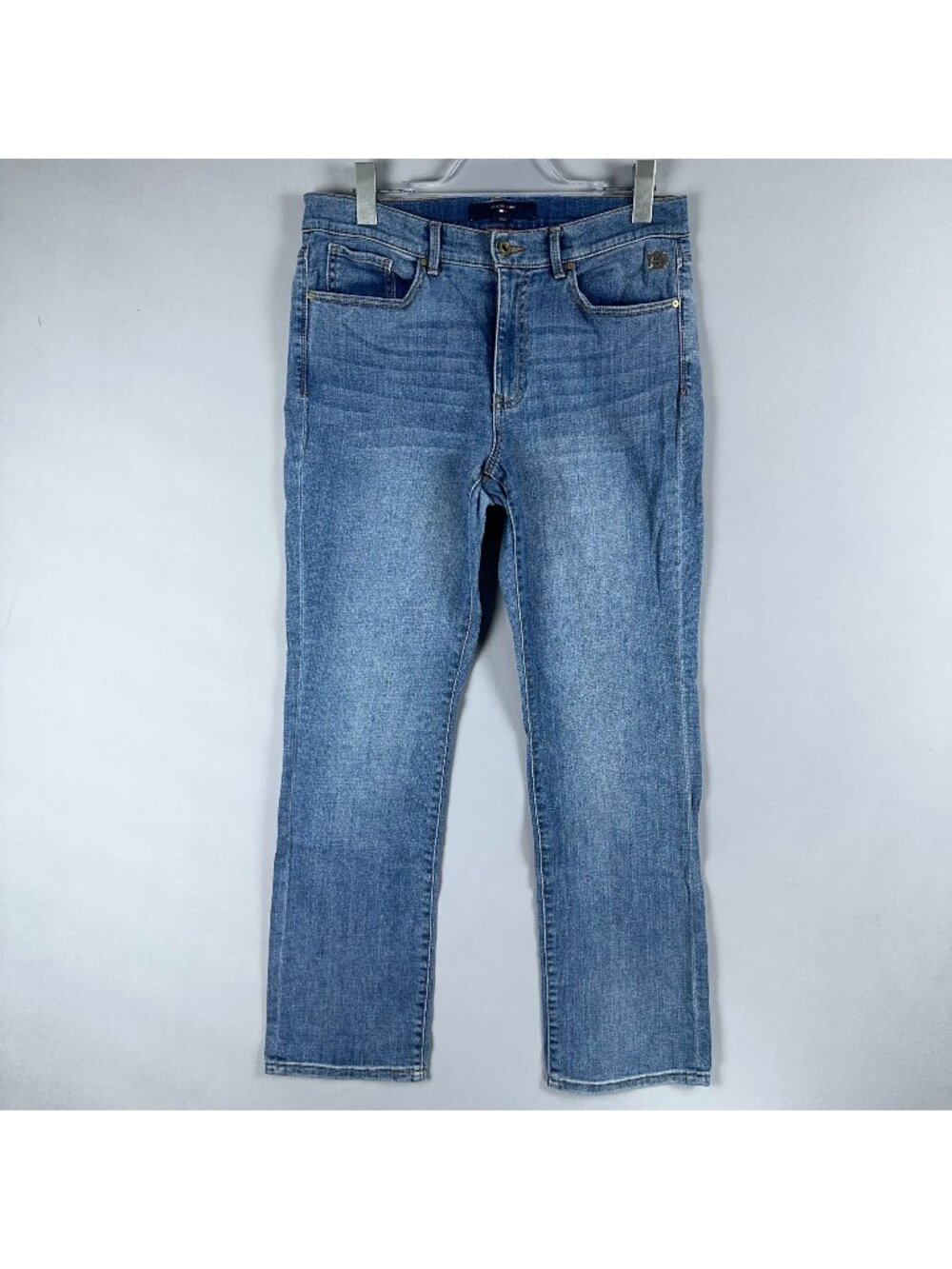 Hilfiger Jeans Tribeca Jeans Size 10 Straight Leg Mid-Rise Blue Light Wash